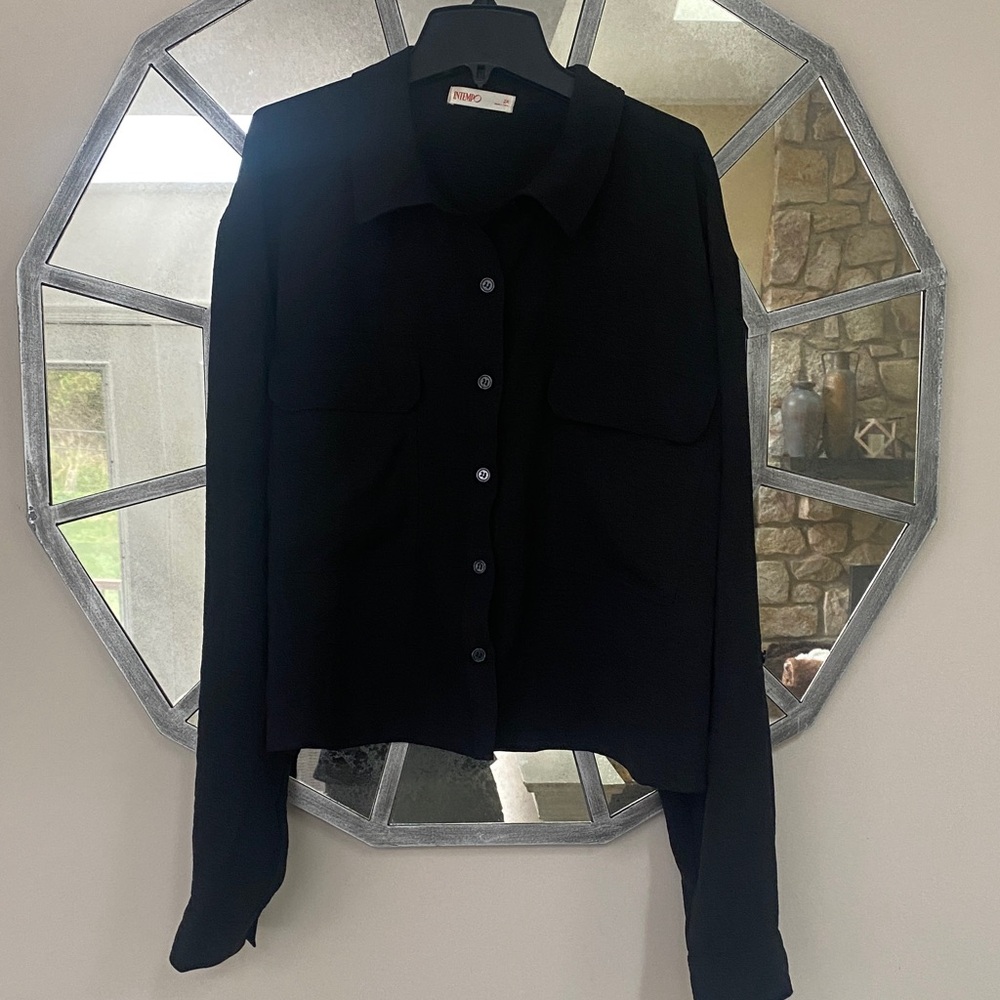 Intempo Black Button-Up Shirt